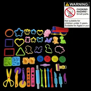 43 Pcs Dough Tools Set, Dough Play Tools with Molds, Rollers, Extruder, Animal Molds, Clay Tools for Creative Play, Crafting Kit