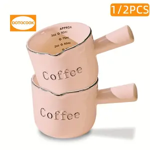 Ceramic Espresso Cup, 90ML Capacity, with Handle and V-Shaped Opening, Perfect for Measuring and Frothing Coffee, Essential for Espresso Lovers, Coffee Cups, Coffee Drinkware