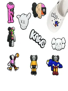 9pcs Cartoon Bear Series PVC Shoe Accessories, Detachable Waterproof DIY Cute Decoration Shoes Accessories, Unique Personalized Shoes Parts, Shoe Charms Set