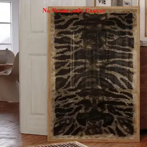 Vintage Wall Art Poster, Fashionable Y2K Tiger Print, Leopard Camouflage Print, Leopard Print Dorm Room Decor, Minimalist Carpet Wall Art, Bedroom Decoration, Unframed Art Print