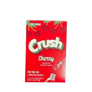 Crush Zero Sugar Drink Mix Cherry Flavor- 6 Sticks Per Box