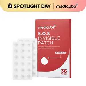 [NEW] [medicube] S.O.S Invisible Patch | Ultra-Thin Hydrocolloid Patch | Spot Care with Salicylic Acid, Tea Tree Oil | Invisible Cover, Absorbs Gunk, Non-Comedogenic Tested | Korean Skincare, 36 Count