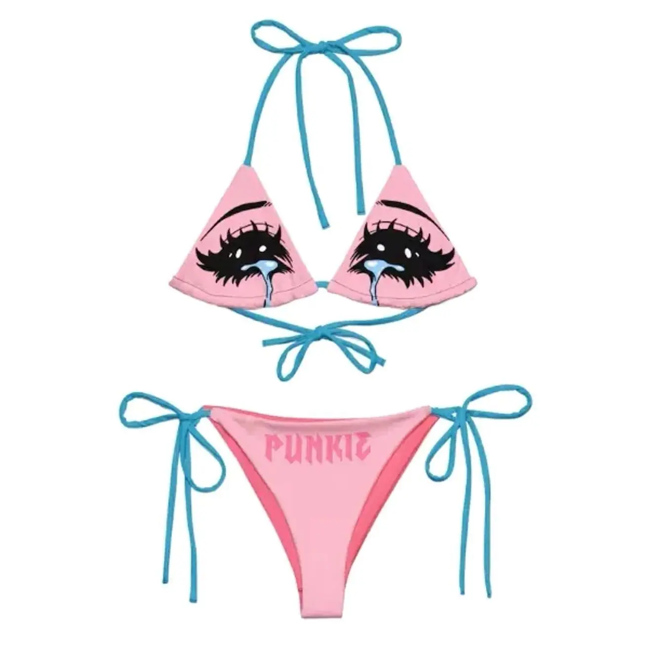 Cry Anime Eyes Punkie Bikini Y2K J26