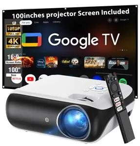 HAPPRUN Mini Projector GTV – Portable 1080P Supported 4K-Compatible Home Theater Projector with Bluetooth 5.1, Screen Mirroring, Ideal for Bedroom, Camping, Kids Videos, Works with iPhone, Android, HDMI, USB, and TV Sticks