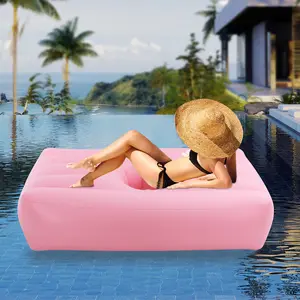 Portable Inflatable Bed with US Standard Electric Pump for Camping Beach Travel Guest Nap PVC Air Mattress Quick Inflation Pink Black