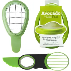 Avocado 3 count Set Avocado Slicer, Avocado Slicer, Avocado Storage Container, Dishwasher Safe, Contains  Tools For Avocado (Avocado Slicer+Saver+)