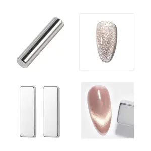 Giant Magnet Cylindrical Nail Magnet &2 Rectangle Strong Magnets Cat Eye for Manicure Durable Gel Polish Cutics Cosmetic