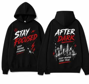 Unisex Graphic Print Hoodie - Urban After Dark Streetwear Pullover Tops, Long Sleeve Sweatshirts, Hip Hop Fashion Gift for Men & Women