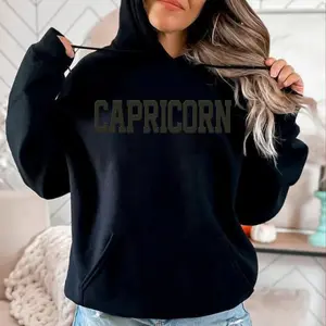 Capricorn And 11 Zodiac Signs Graphic Black On Blck Unisex T-shirt, Sweatshirt Or Hoodie For Women And Men, Trending Clothing Women Clothing