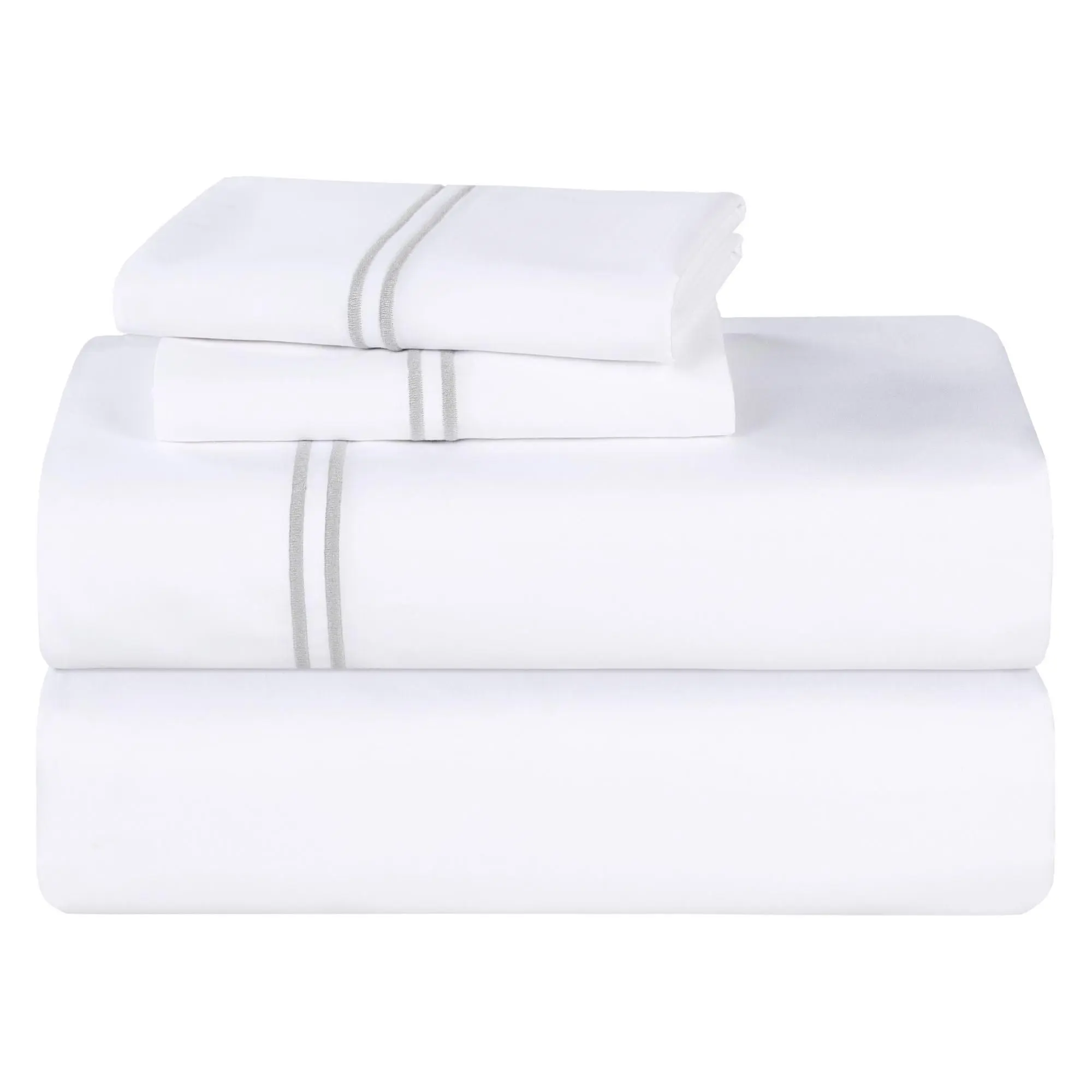 Superior Fieldstone Cotton Embroidered Bed Sheet Set-Twin XL