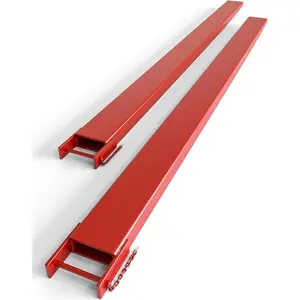 72 Inch Pallet Forklift Extensions, 5.3inch Width Forklift Extensions, 5500 Lbs Capacity Heavy Duty Steel Fork Extension Set, 1 Pair, Red