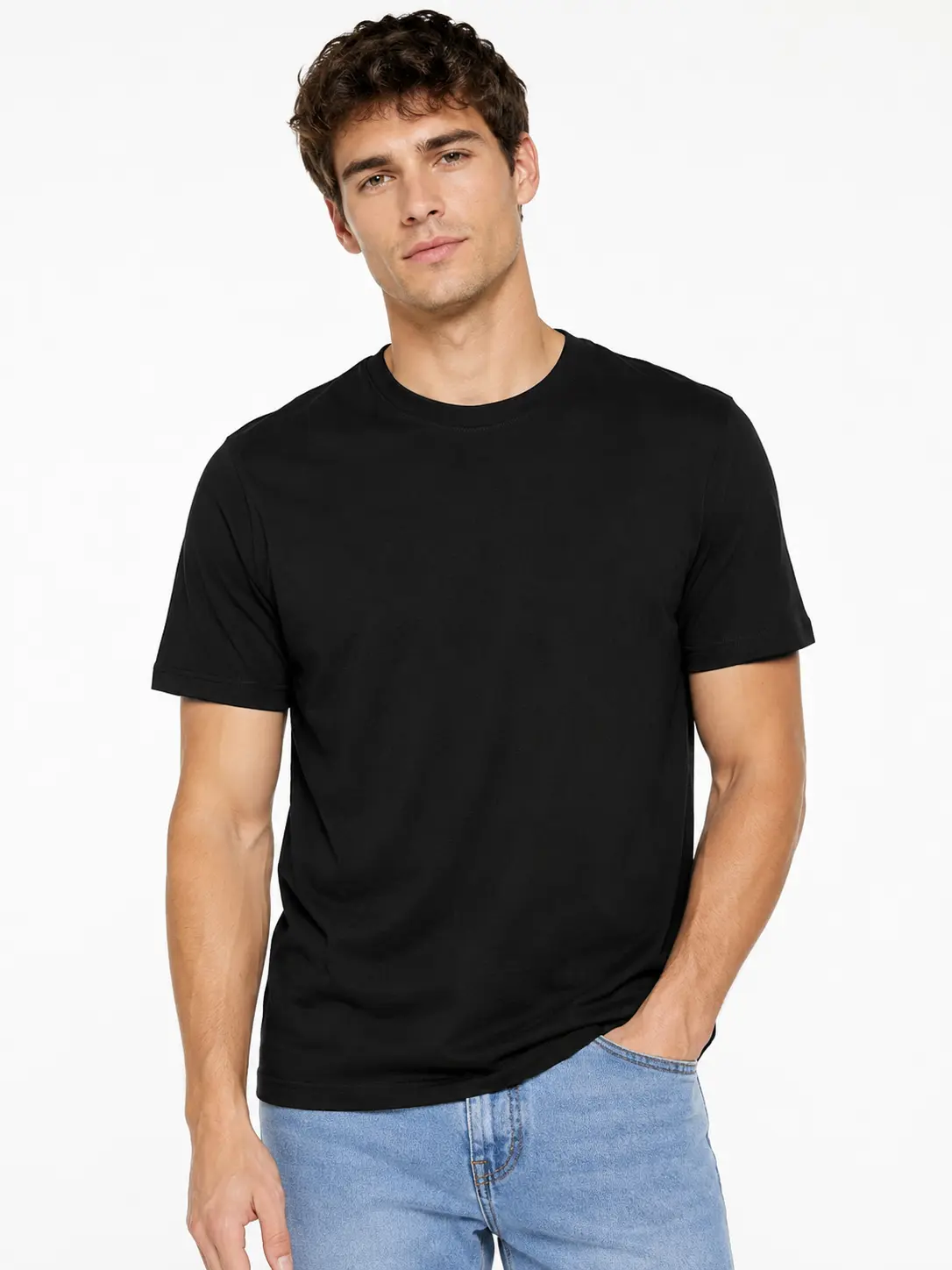 Men's Basic Plain Tshirt, 100% Soft Cotton Classic Shortsleeve Round Neck Top for All-Season Casual Menswear