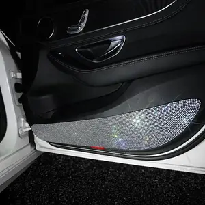 Rhinestone Car Door Anti-kick Protector, Car Door Anti-scratch Protective Reflective Sticker, Universal Car Interior Accessories for Women & Men