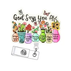Funny Retractable Badge Reel, Durable Acrylic ID Holder with Clip, Compact Size, Lightweight for Nurses, Doctors, Students & Office Staff, 15pcs Set