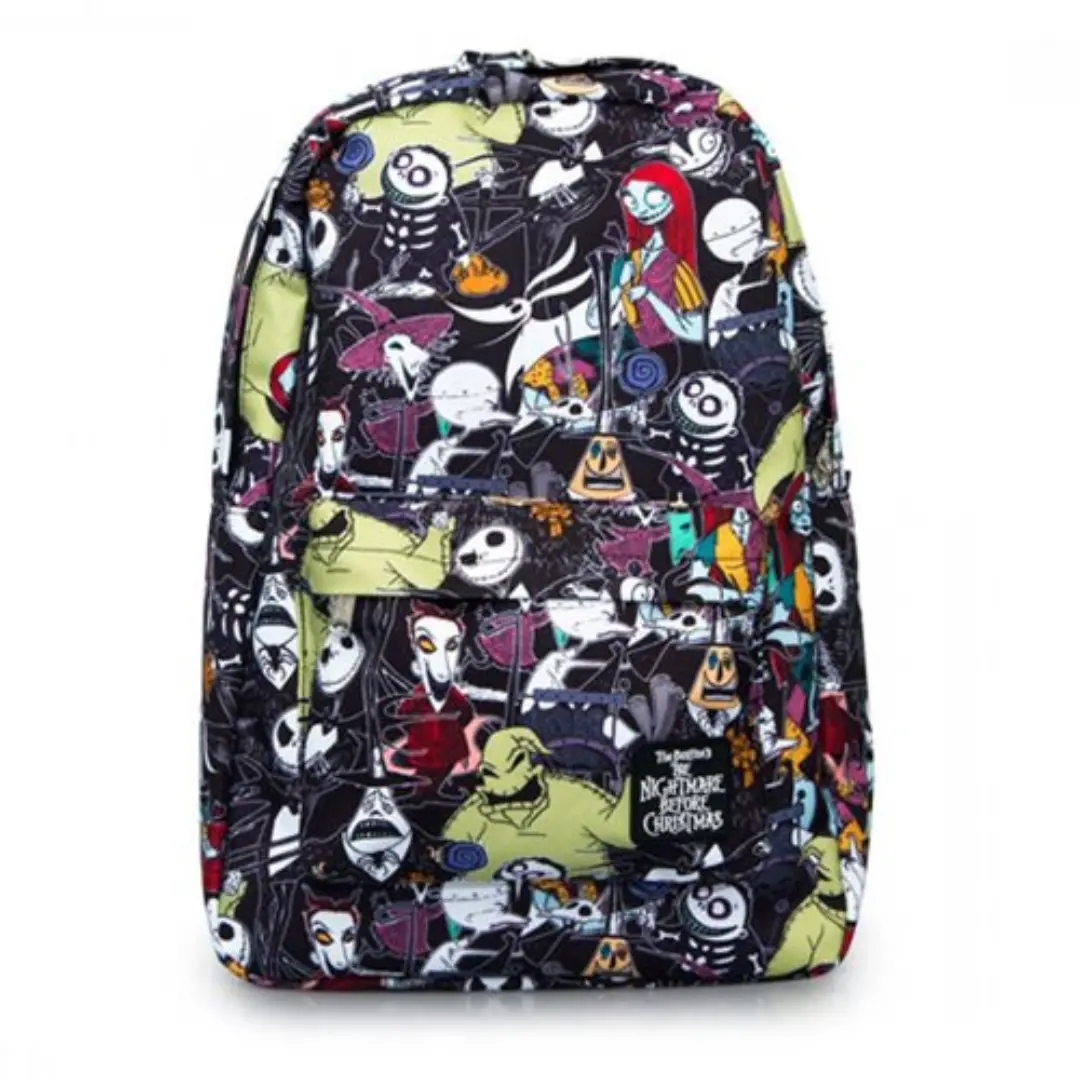 Nightmare Before Christmas Character Print Nylon Fabric Laptop Backpack, Functional Luggage Bag for Daily Use, Casual Use, Backpacks, Laptop Bag