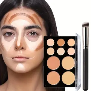 Veronni 10 Color Makeup Concealer Balm Set with Professional 270 Wood Handle Brush, Precision Coverage for Acne Scars, Dark Circles, Spots
