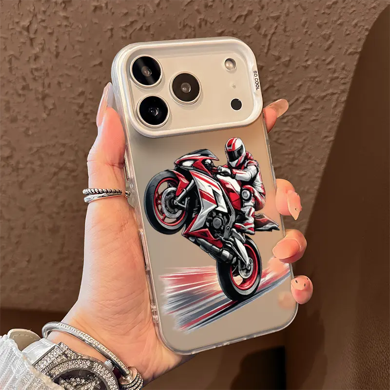 Sport Motorcycle Phone Case for iPhone17AIR 17PRO 16PRO 15PRO MAX  14 PLUS 13PRO 12 11PRO XS MAX X XR Samsung Galaxy S25 Ultra S24 S23 S22 Plus, Friend, Bike, Smartphone