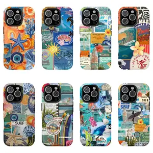 Beach Vibes Phone Case – Y2K Surf Magazine Collage with Bold Colors – for iPhone 7–16 & Galaxy S21, S22, S23, S24 (Plus, Ultra), Accessories, Cover Protector, Vibrant Print