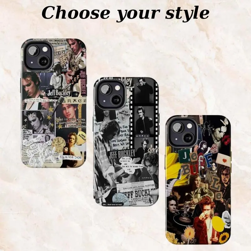 Jeff Buckley “Mystery White Boy Tour 1995” Collage Phone Case, 90s Alt Rock Aesthetic, Tough Shockproof Protective Cover, Fan Gift, Compatible with iPhone 11-17 Pro Max/Plus and Samsung Galaxy S23-25