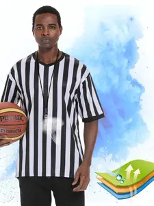Football Referee Jersey, Classic Vertical Stripes, Quick-Dry Breathable, Essential for Matches, Comfortable and Stylish