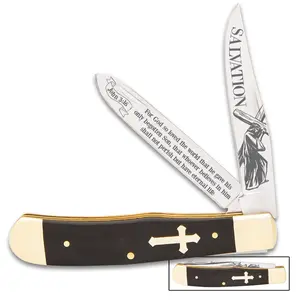 Christian Pocket Knife -  4in closed - John 3:16