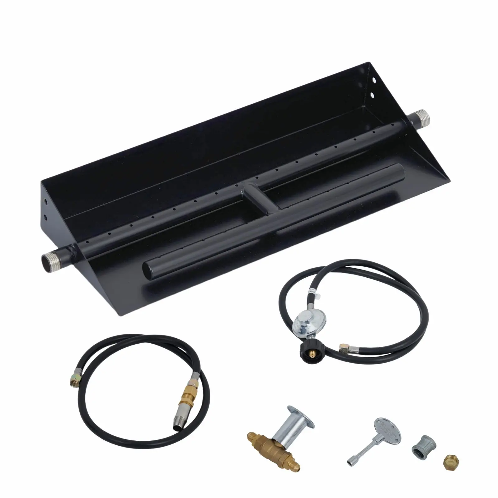 【Christmas Deal】GARVEE Drop-In Fire Pit Burner Kits in 18"×6" and 22.5"×6" sizes, Rectangular H-Burner Design with Spark Ignition for Propane & Natural Gas, Suitable for Indoor and Outdoor Use, Black Finish