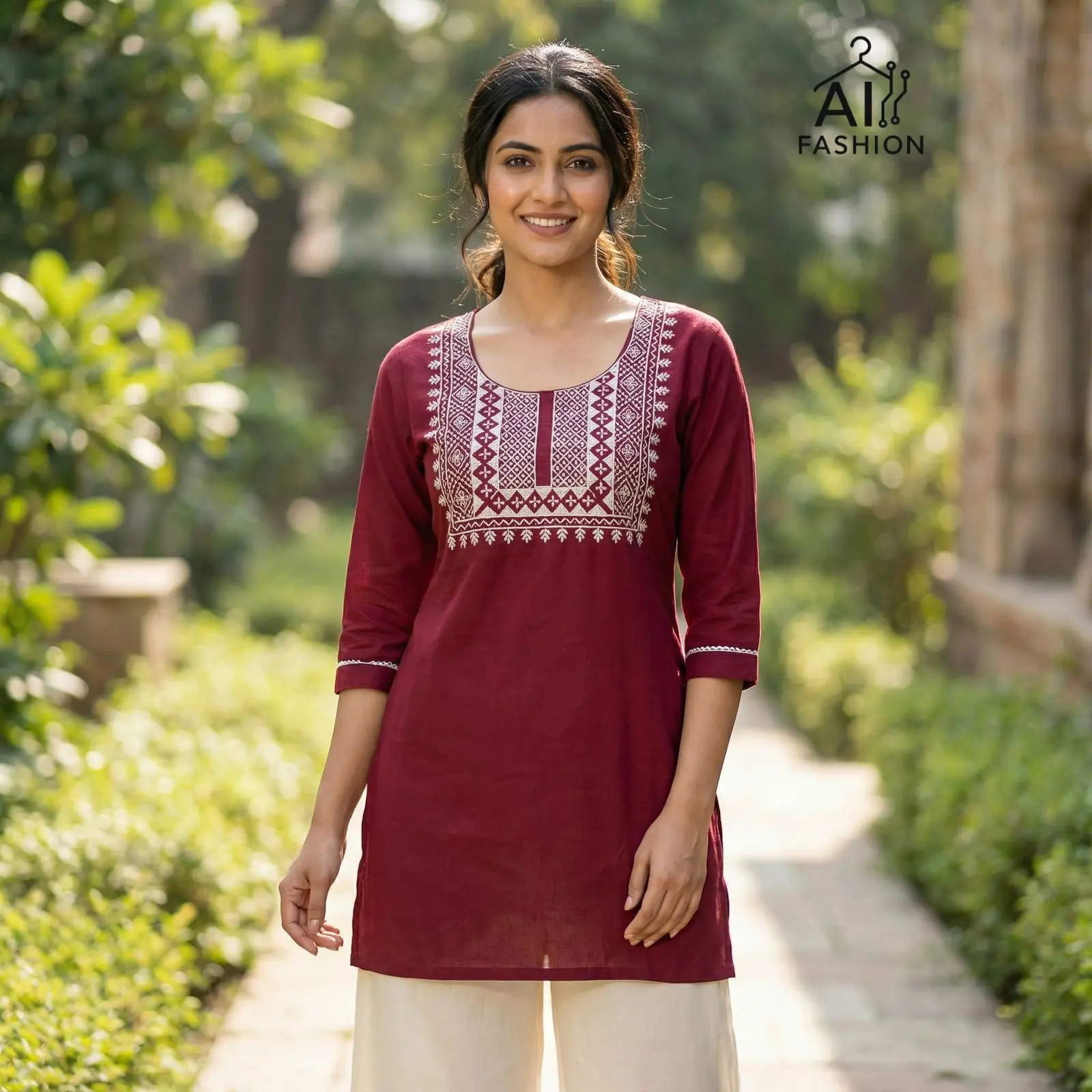 Kurti Top for Lady with Classy Ethnic Embroidery | Gorgeous Heavy Rayon Tunic, Ready to Wear Blouse with Comfortable 3/4 Sleeve, Blouses Shirts Tops