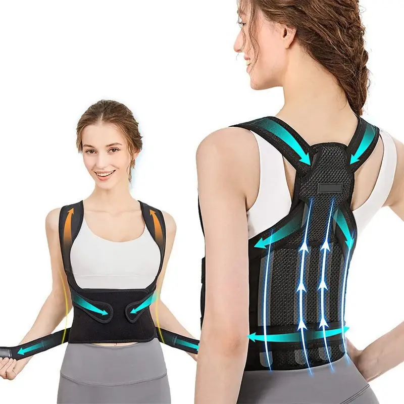 Black Lumbar Back Posture Correction Band  Adjustable Back Posture Corrector Vestand Belt for Back Support Belt Relieve Pain Healthcare Tool