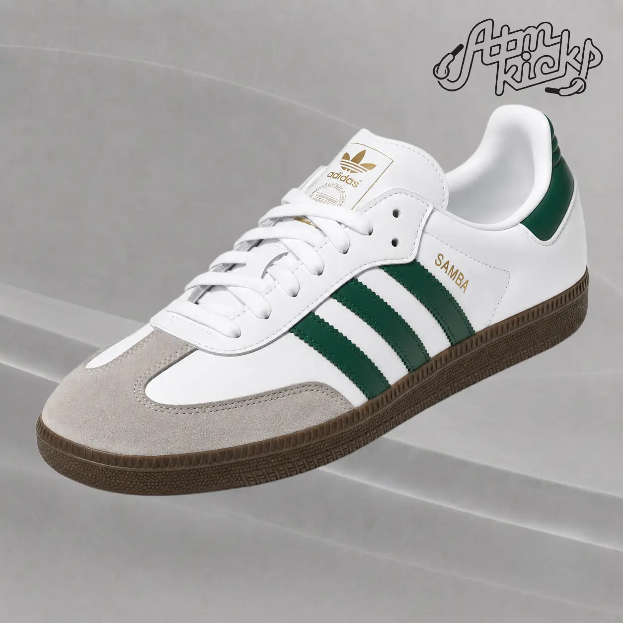 adidas Samba OG Cloud White Collegiate Green JH8797 Youth Authentic Shoes Footwear Sneaker Trainer Comfortable Walking Fashion Trending Gift