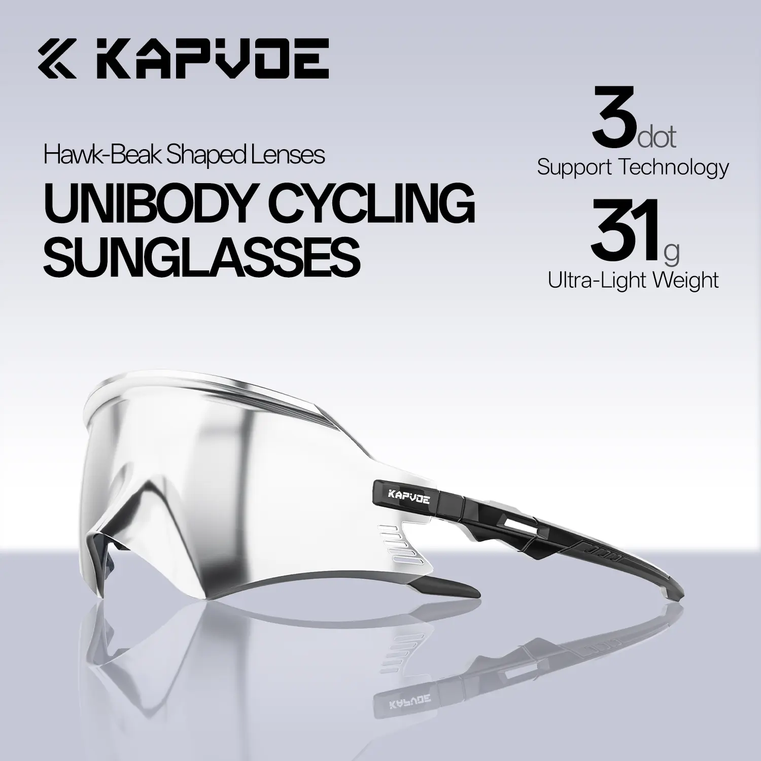 Kapvoe Shield Cycling Sunglasses for Men and Women, TR90 Lightweight Frame with UV400 Polycarbonate Lens, Windproof Sports Eyewear for Bikes, MTB, Triathlon, Sunglasses For Women, Bmx, Boating, Outdoor Activities, Eagle Beak, Mtb Riding, Tr90 Frame sohoch