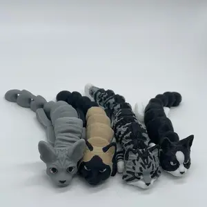Cat Articulated 3D Printed Home Decor Calico Black Cat Tuxedo Tiger Cat Gift