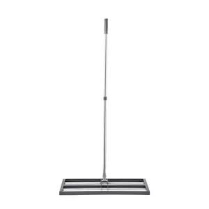 VEVOR Updated Lawn Leveling Rake with Roller,  48'' x 10" Stainless Steel Lawn Leveler with 83.9'' Adjustable Handle, Heavy Duty Yard Leveling Rake, Effort Saving Lawn Leveling Tool for Yard Golf Court