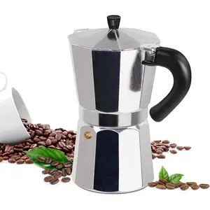 2 Cup 100ml Aluminum Moka Pot Italian Stovetop Espresso Coffee Maker Percolator Portable for Easy Brewing for Electric Ceramic Stove