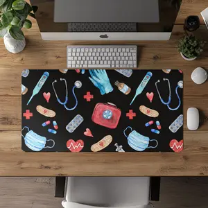 Doctor Nurse Desk Mat, Mouse Pad Gift for RN CNA Doctor, Medical Office Desk Decor, Gift for Dr, Nursing School Grad Gift, Healthcare Worker