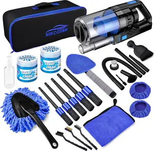 17pcs Car Detailing Kit, Car Interior Cleaning Kit with Handheld Car Vacuum, Car Detailing Brushes, Windshield Cleaning Tool, Car Cleaning Supplies, Car Accessories for Men, Women, Interior Cleaner