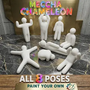Meccha Chameleon Figure, 3D Printed Paint-Your-Own Wall Decor, DIY Art Toy, Cute Room Aesthetic Decoration