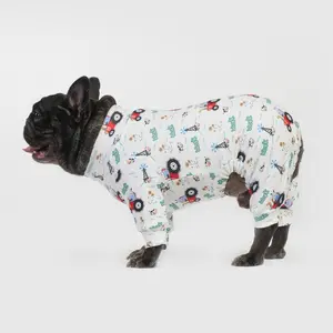 Dog Pajama Recovery Suit Costume Ultra Outfits Clothes Accessories Soft Stretchable All Over Print Pink White Gingham Flower Pattern S-6XL Pet Sleepwear for Small Medium Large Breeds