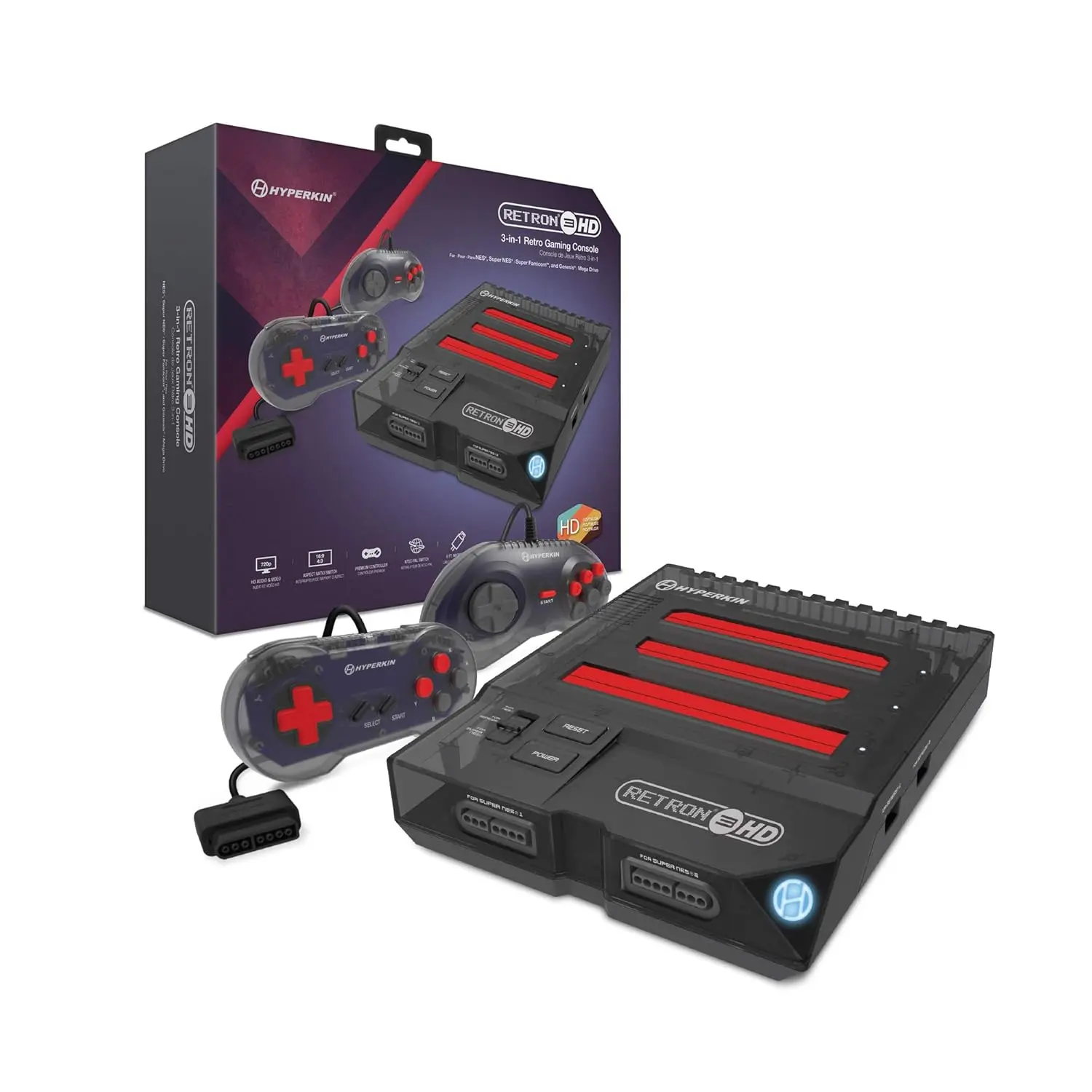 Hyperkin RetroN 3 HD (3-in-1) Gaming Console for NES, Super Famicom, and Genesis/Mega Drive - Space Black