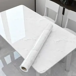 A roll of [23.62 * 393.70 in ] marble vinyl contact paper-self-adhesive, peel-and-stick, waterproof, oil and heat resistant wallpaper for kitchen countertops, cabinets and furniture-easy to mix and disassemble