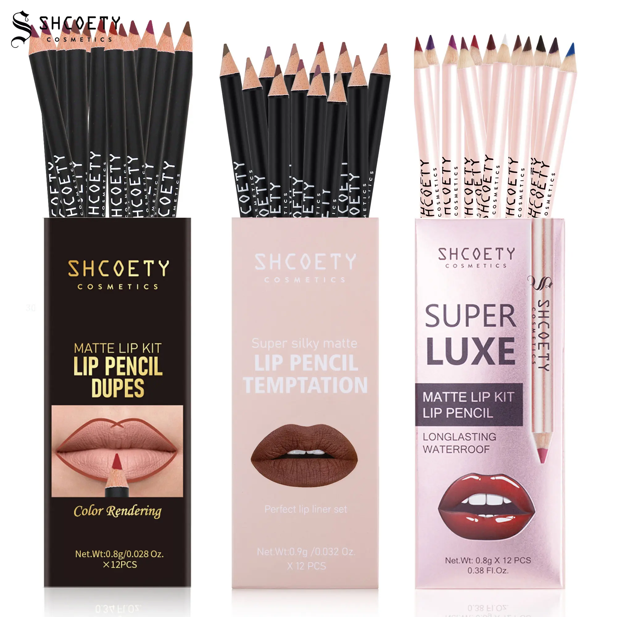 SHCOETY 36pcs ldealFor Mother's Day Makeup Set/ Matte Lipstick Lip Liner Gift Set, Nude Color LongLasting Non-Stripping Lip Makeup Lipstick Pencil Gifts