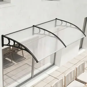 Garvee Outdoor Door Awning Canopy - 40''x80'' (100x200cm) - UV, Rain, Snow, Sun Protection - Durable Plastic Steel Bracket - Home Window & Entrance Shelter