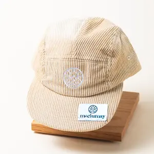 5-Panel Corduroy Camper Hat - Light Tan