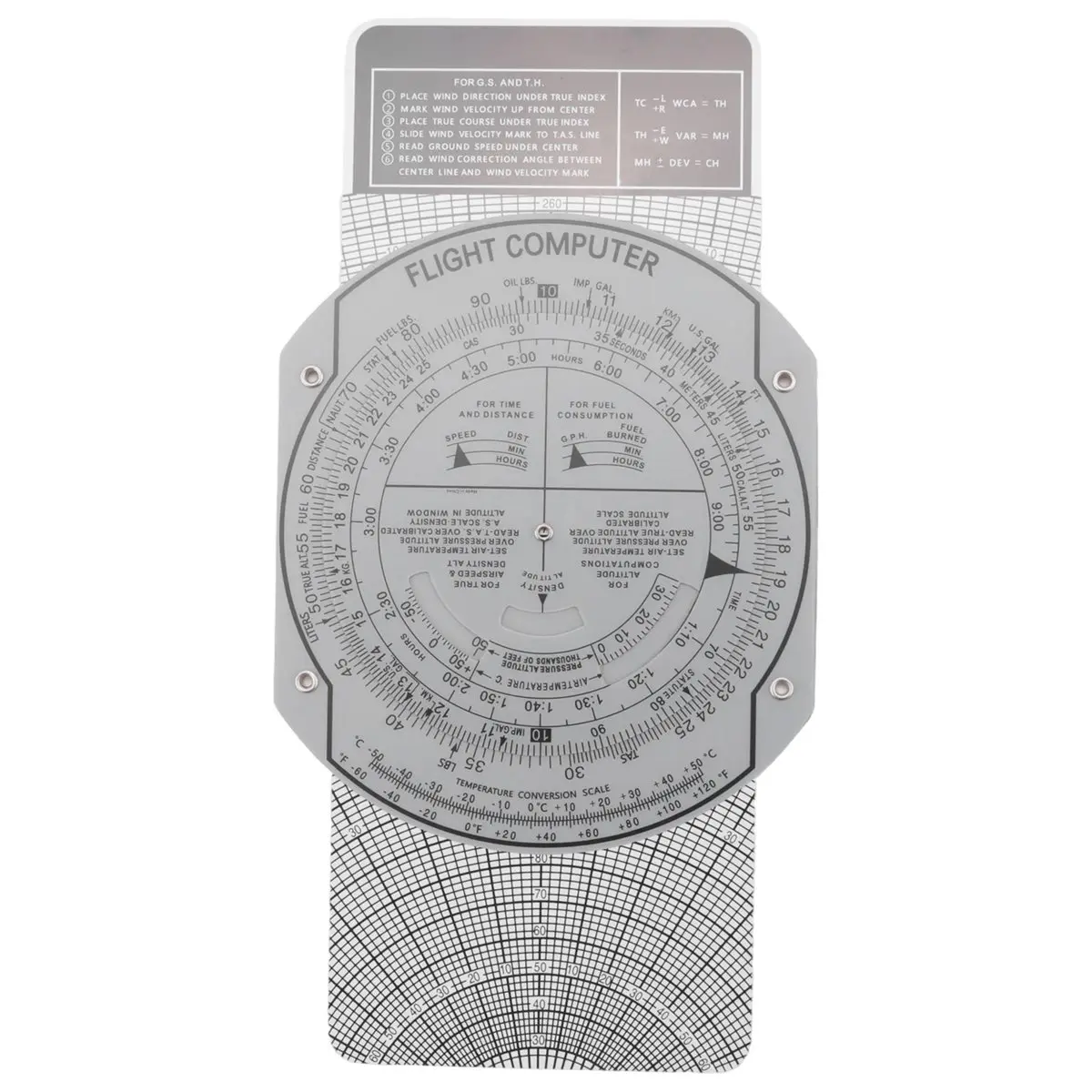 QYKF E6B Aviation Flight Computer Circular Slide Rule, Professional Pilot Training Tool for Student Pilots & Internships