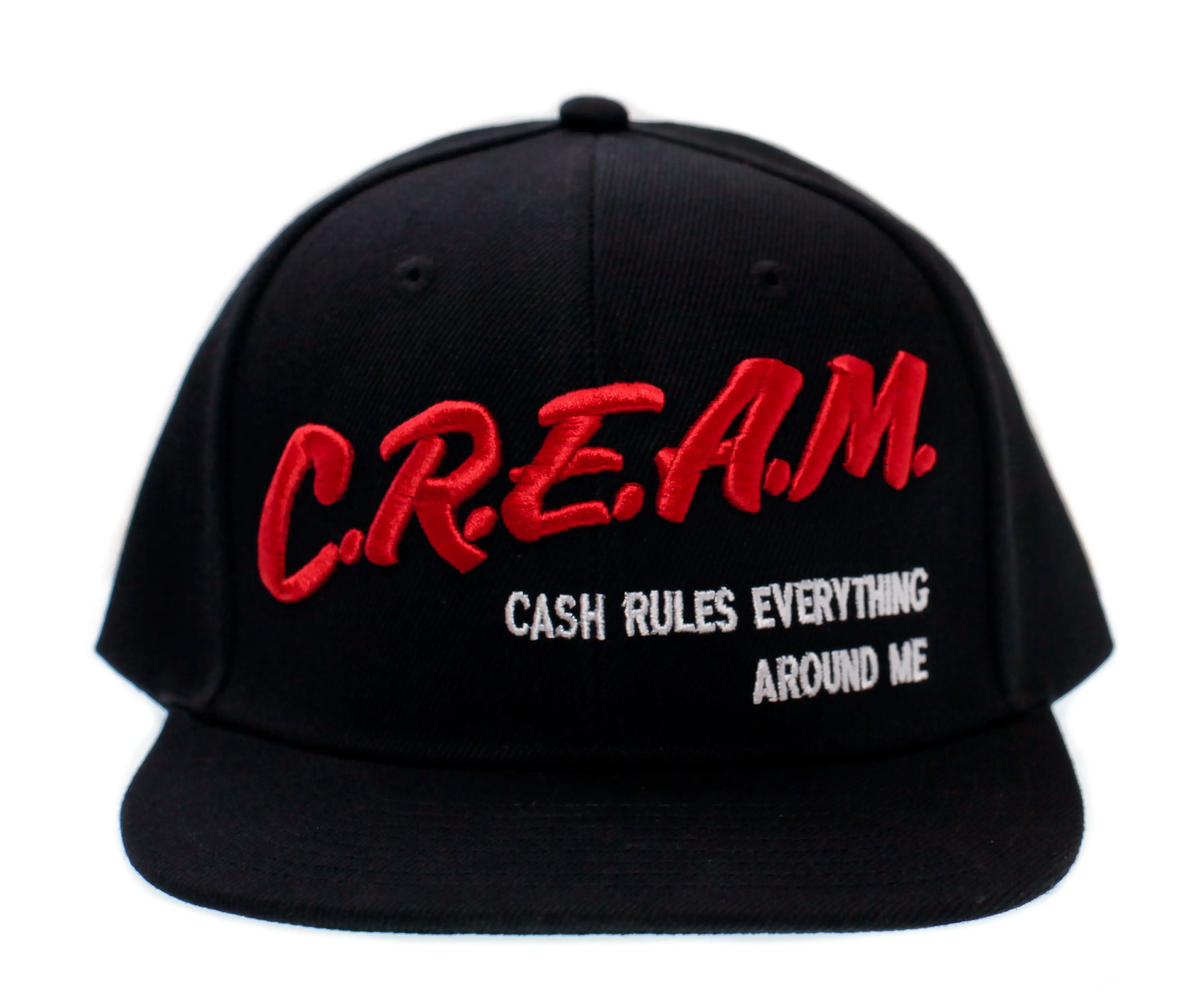 Cash Rules Everything Around Me Hat Cream Cap 3D Embroidered Adult Black