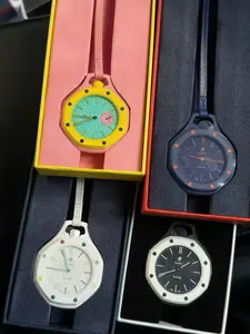 New Collaboration Edition  Royal Mechanical Watch Pendant Necklace, Ceramic Bezel Watch, Unisex Fashion Timepiece, 8 Colors Available
