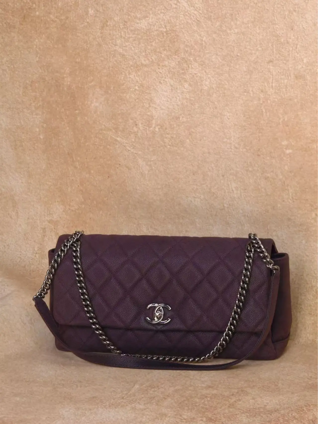 Pre-owned CHANEL Purple Lady Pearly Leather Crossbody Bag Classic Leather Bag, Handbag Shoulder Purse, Casual Crossbody