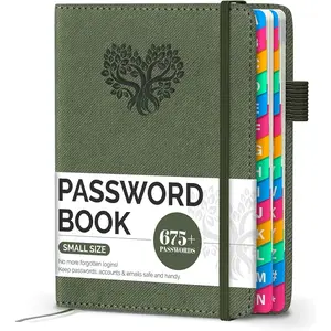 Password Keeper Book with Colorful Alphabetical Tabs, Small Internet Password Book for Seniors, Password Organizer for Website Logins (Sage Green, 4.7''x6.2'')