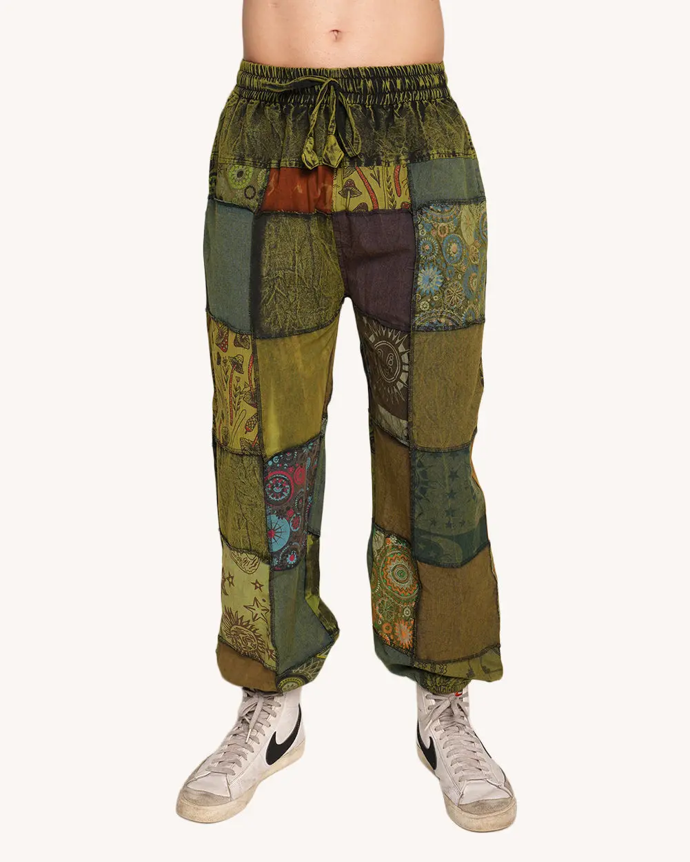 iHeartRaves Women's Soft Cotton Higher Love Bohemian Harem Pants - Adjustable Hip, Drawstring Fit, for Festival Wear