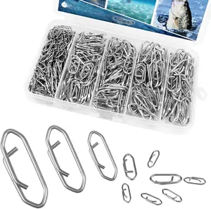 280 count Fishing Power Clips, Fishing Speed Clips for Fishing Lure Quick Change, High Strength Stainless Steel Clips Snap Freshwater Saltwater Crankbait Popper Lure Connector Tackle (S:120, M:100, L:60)
