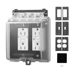 VEVOR Outdoor Outlet Cover 2-Gang Lockable Weatherproof Electrical Outlet Cover